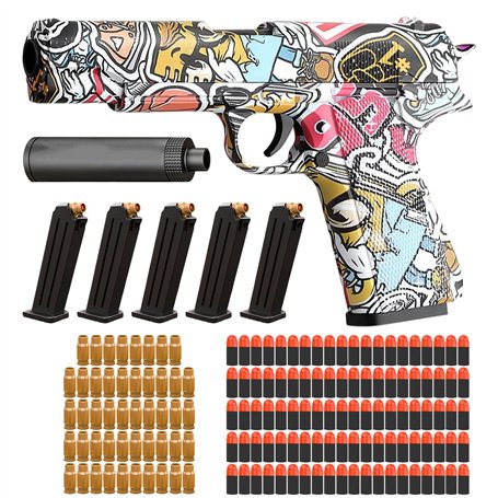 1 pistolet à graffiti avec 100 balles en mousse souple