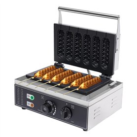 1500W Acier Inoxydable Électrique Gaufrier Commercial Hot Dog Gaufrier Plaque Antiadhésive Bâton De Chien De Maïs Bâtons De Gauf