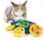Lot de 2 tapis d'herbe pour lapin avec divers jouets à mâcher en forme de lapin, tapis de lit tissé naturel pour cochon d'Inde, 