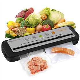 Machine à emballer sous vide MegaWise | Nouvelle version 2025 | Puissance d'aspiration de 80 kPa | Sacs et coupe-aliments inclus