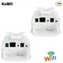 KuWFi Pont WiFi Exterieur, Point d'accès WiFi 300Mbps, Point d'accès Puissant avec Port Ethernet RJ45, IP65 étanche Outdoor Dist