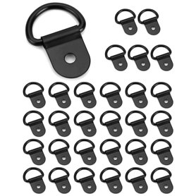QWORK® 30 PCS Anneaux Arrimage Crochet Arrimage en Forme de D en Fer pour Remorque Camions Bateaux Autos