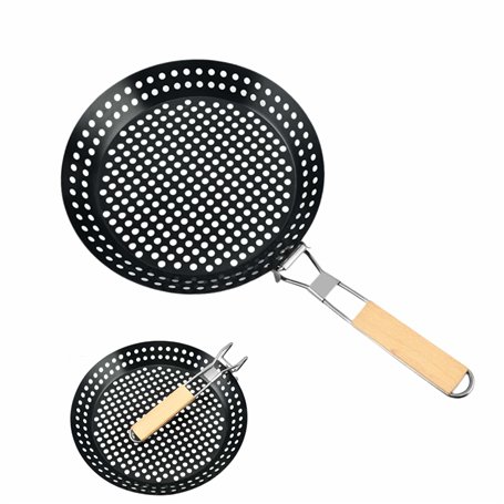 Eidoct Poêle à barbecue pliable avec trous de 30