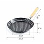 Eidoct Poêle à barbecue pliable avec trous de 30,5 cm – Poêle à griller antiadhésive avec poignée pliable en bois – Batterie de 