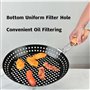 Eidoct Poêle à barbecue pliable avec trous de 30,5 cm – Poêle à griller antiadhésive avec poignée pliable en bois – Batterie de 