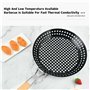 Eidoct Poêle à barbecue pliable avec trous de 30,5 cm – Poêle à griller antiadhésive avec poignée pliable en bois – Batterie de 