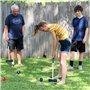 VANCHEMO Jeu de croquet - Jeu de croquet - Jeu de croquet - Jeu de jardin en bois - Jouet d'extérieur pour 4 joueurs - Avec piqu