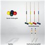 VANCHEMO Jeu de croquet - Jeu de croquet - Jeu de croquet - Jeu de jardin en bois - Jouet d'extérieur pour 4 joueurs - Avec piqu