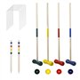 VANCHEMO Jeu de croquet - Jeu de croquet - Jeu de croquet - Jeu de jardin en bois - Jouet d'extérieur pour 4 joueurs - Avec piqu