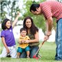 VANCHEMO Jeu de croquet - Jeu de croquet - Jeu de croquet - Jeu de jardin en bois - Jouet d'extérieur pour 4 joueurs - Avec piqu