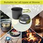 Set de Popote Bivouac, Casserole Camping Pliables en Aluminium, Vaisselle de Camping avec Couverts, Vaisselle D'extérieur pour P