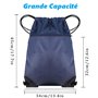 Popuppe Sac Tissu Cordon Imperméable Sac de Sport à Cordon Sac à Dos Plage Piscine pour Tout âge Sac Natation à Ficelle avec Poc