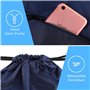 Popuppe Sac Tissu Cordon Imperméable Sac de Sport à Cordon Sac à Dos Plage Piscine pour Tout âge Sac Natation à Ficelle avec Poc