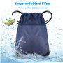 Popuppe Sac Tissu Cordon Imperméable Sac de Sport à Cordon Sac à Dos Plage Piscine pour Tout âge Sac Natation à Ficelle avec Poc