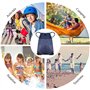 Popuppe Sac Tissu Cordon Imperméable Sac de Sport à Cordon Sac à Dos Plage Piscine pour Tout âge Sac Natation à Ficelle avec Poc
