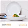 WishDeco Lot de 3 Assiettes à pâtes, Assiettes Creuses en Porcelaine 650ml/22 oz, Bols à Pâtes Blanches, Saladier Ceramique, Ass