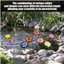 Lot de 8 fleurs de lotus artificielles - Décoration de piscine - Fleurs de lotus artificielles - Décoration de bassin en plein a