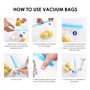 DHSBGWSX 1 sac de rangement pour le réfrigérateur, 4 sacs de conservation sous vide, boîte de rangement murale, sac en maille po