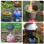 Dreamhigh® Léger Ustensiles De Cuisine De Camping, Kit de 14 Ustensiles Légers et Compacts, Gamelle Camping avec Réchaud Pliant,