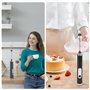 Weinsamkeit Mousseur à Lait USB Rechargeable, Mousseur a Lait Électrique avec 3 Têtes d'Agitation, Mini Fouet 3 Vitesses Réglabl