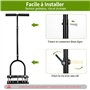 Gaethra Scarificateur Gazon 96 cm, Aérateur Gazon avec 15 Pointes en Fer, Ne Colle Pas à La Terre, Scarificateur Pelouse pour Pe