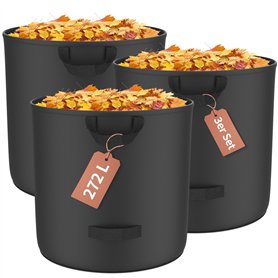 Gerbala 3× 272 L Sacs de Jardin Dechets Pliables - Sacs à Feuilles Robustes