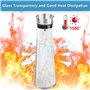 VFANDV Carafe en Verre, 1L Carafe Eau en Verre Avec Couverture Carafe Eau Transparent Carafe à Eau Résistant à la Chaleur Pichet