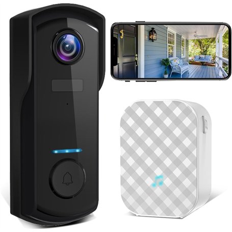 UCOCARE Sonnette sans Fil avec Camera Compatible avec Alexa