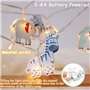 Guirlande lumineuse LED d'intérieur pour enfants - 3 m - 15 LED - Motif animaux - Avec minuterie à piles - Pour lit de maison, m