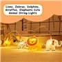 Guirlande lumineuse LED d'intérieur pour enfants - 3 m - 15 LED - Motif animaux - Avec minuterie à piles - Pour lit de maison, m