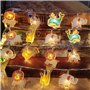 Guirlande lumineuse LED d'intérieur pour enfants - 3 m - 15 LED - Motif animaux - Avec minuterie à piles - Pour lit de maison, m