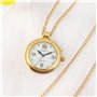 SHMIOU Montre Parlante Femme Française Pendentif Or Lunette Ronde Montre pour Personnes Âgées Malvoyantes Alarme Forte