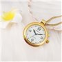 SHMIOU Montre Parlante Femme Française Pendentif Or Lunette Ronde Montre pour Personnes Âgées Malvoyantes Alarme Forte
