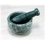 KLEO Ensemble de mortier et pilon en pierre naturelle de 12,7 cm de diamètre comme moulin à épices, presse-purée – Okhli & Musal