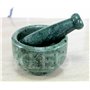 KLEO Ensemble de mortier et pilon en pierre naturelle de 12,7 cm de diamètre comme moulin à épices, presse-purée – Okhli & Musal