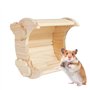 Maison chinchilla en bois, cabane pour petits animaux | Maison de cochon d'Inde en forme de lune,Habitat de hamster, maison de l
