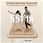 Ealtqund Matelas gonflable pour 2 personnes - Avec 2 coussins et pompe à air - Lit d'appoint confortable pour le camping, les vo