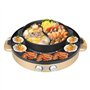 Grill électrique & Hotpot combiné avec technologie sans fumée, 2000 W, grill multifonction intérieur, poêle à 6 niveaux de tempé