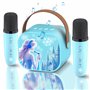 Micro Karaoke Enfant,Fille Micro Karaoke,Cadeau Fille 3 4 5 6 7 8 9 10 12 Ans,Jouet Enfant 3 4 5 6 7 8 9 10 12 Ans，avec 2 Micro 