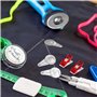 Lot de 10 enfile-aiguille classique pour machine à coudre et main, argenté avec estampage, en métal (aluminium avec boucle en ac