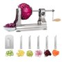 Spiraliseur WellToBe Coupe-légumes Spirale végétale 6 lames Courgette Pâtes et nouilles Spaghetti Spiralizer améliorée Spiralise