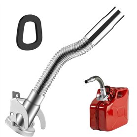 Bec Verseur Jerrican Metal Bec Bidon Flexible en Acier pour Bidon Carburant Essence 5 10 20 Litres