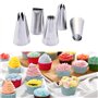 Blanc Douille Patisserie Poche à Douille Patisserie,Poche à Douille en Tissu,Réutilisable Résistant Coton Piping Bag avec 5 Pièc