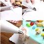 Blanc Douille Patisserie Poche à Douille Patisserie,Poche à Douille en Tissu,Réutilisable Résistant Coton Piping Bag avec 5 Pièc