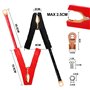 HuaLiSiJi Cable Pince Crocodile Voiture 8AWG 10 mm² Pince Crocodile avec Cable Batterie 12V 24V, pour Booster de Démarrage de Sa