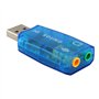 Hakeeta Adaptateur de Carte Son Audio USB2.0 avec Prise Haut-Parleur/Casque/Microphone, Prise en Charge du Post-Ton 3D et de la 