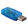 Hakeeta Adaptateur de Carte Son Audio USB2.0 avec Prise Haut-Parleur/Casque/Microphone, Prise en Charge du Post-Ton 3D et de la 