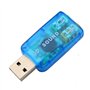 Hakeeta Adaptateur de Carte Son Audio USB2.0 avec Prise Haut-Parleur/Casque/Microphone, Prise en Charge du Post-Ton 3D et de la 