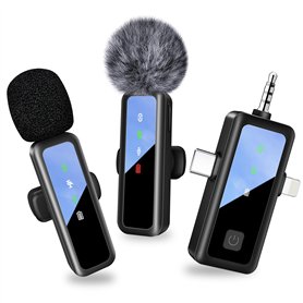 Dralud Micro Lavalier sans Fil pour iPhone Android: Mini Micro-Cravate avec Suppression Intelligente du Bruit