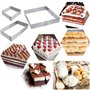 DURANTEY Cadre Patisserie en Acier Inoxydable 15 à 28 cm Réglable Moule Gateau Carré Extensible Moule Carré Patisserie Antirouil